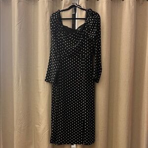 Elegant Black Polka Dot Dress